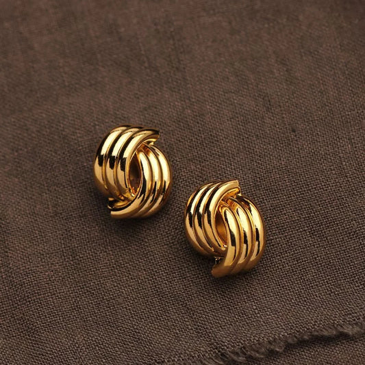 Vintage Glossy Knot Earrings | Stainless Steel Gift