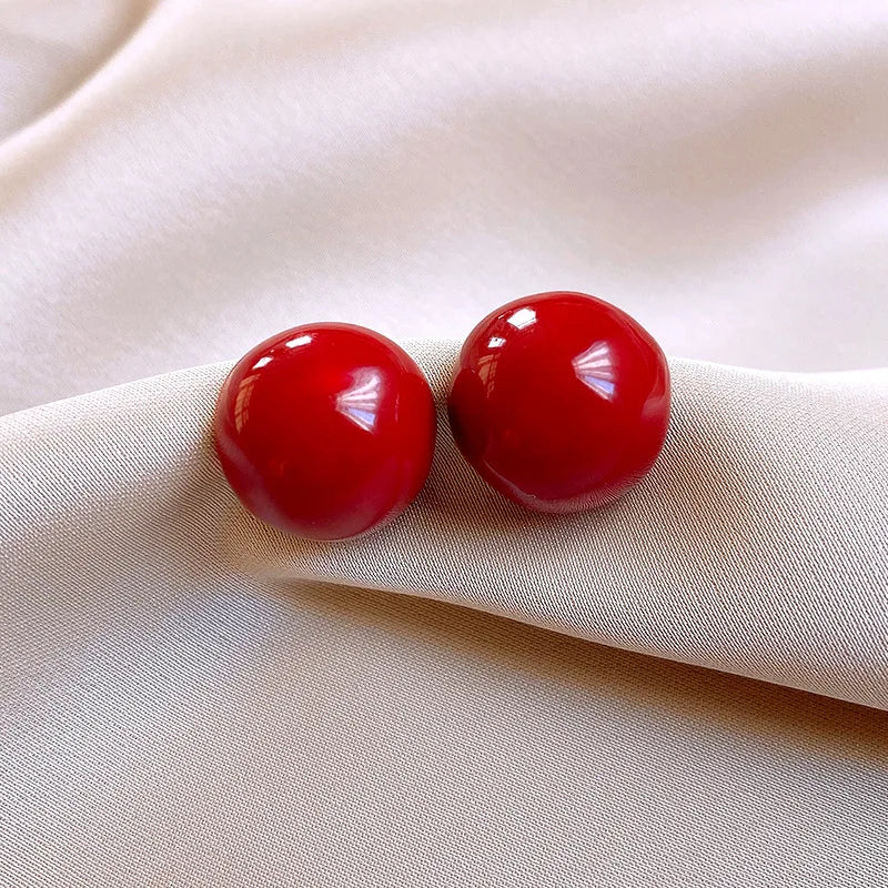 LoveHoop Red Heart Earrings – Geometric Party Jewelry
