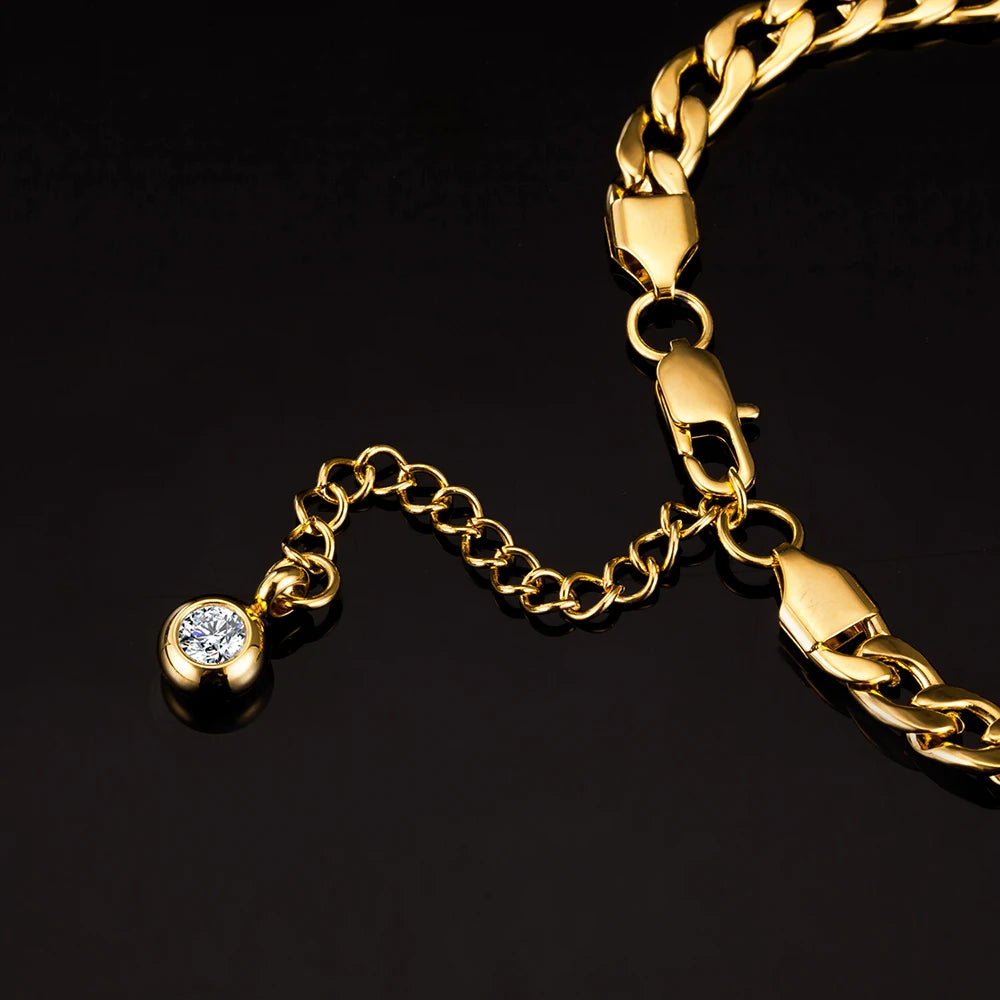 Cuban Link Anklet for Women | Gold Stainless Steel