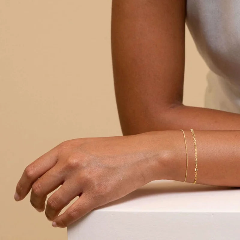 14K Dainty Gold Plated Stackable Bracelets