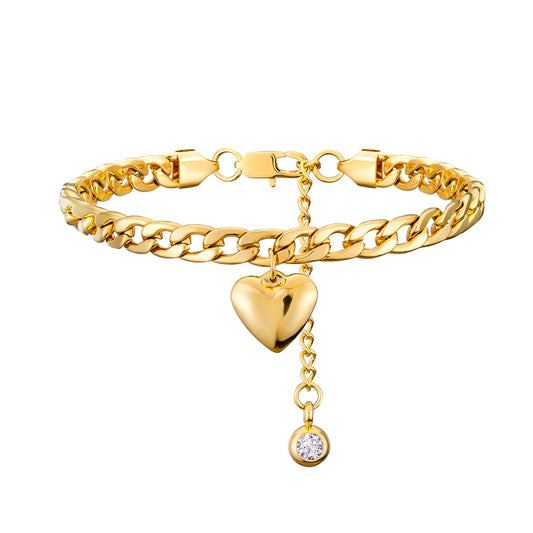 Cuban Link Anklet for Women | Gold Stainless Steel