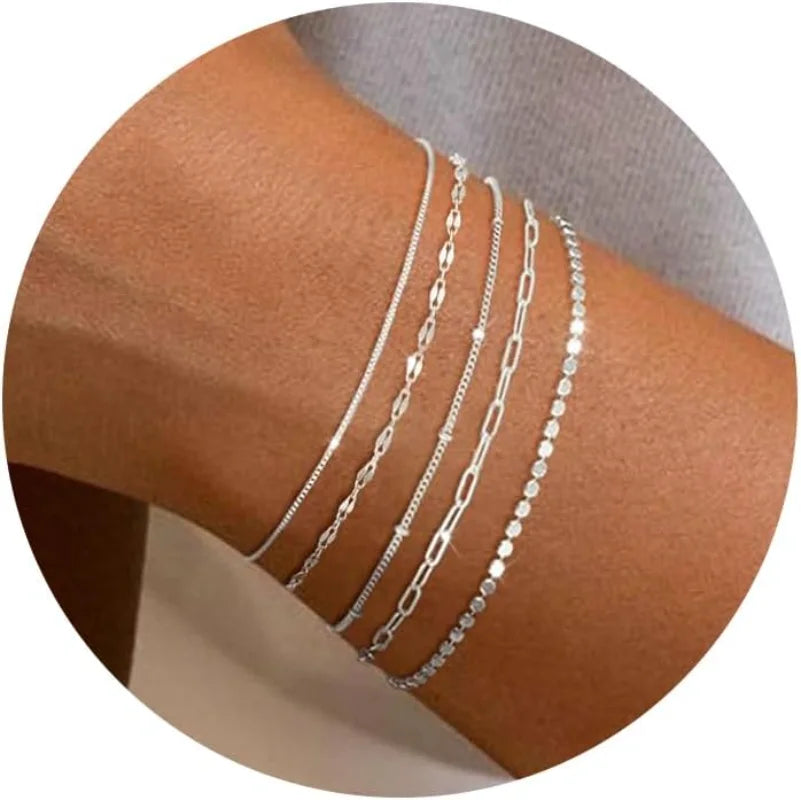14K Dainty Gold Plated Stackable Bracelets