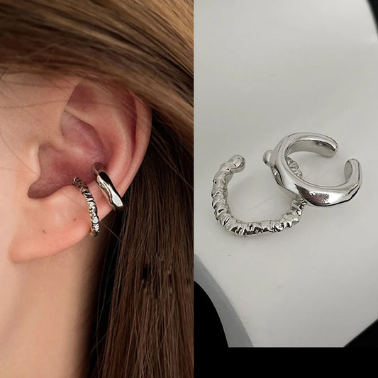 Punk Style Non-Piercing Ear Cuff - Irregular Geometric Metal Fake Cartilage Earring
