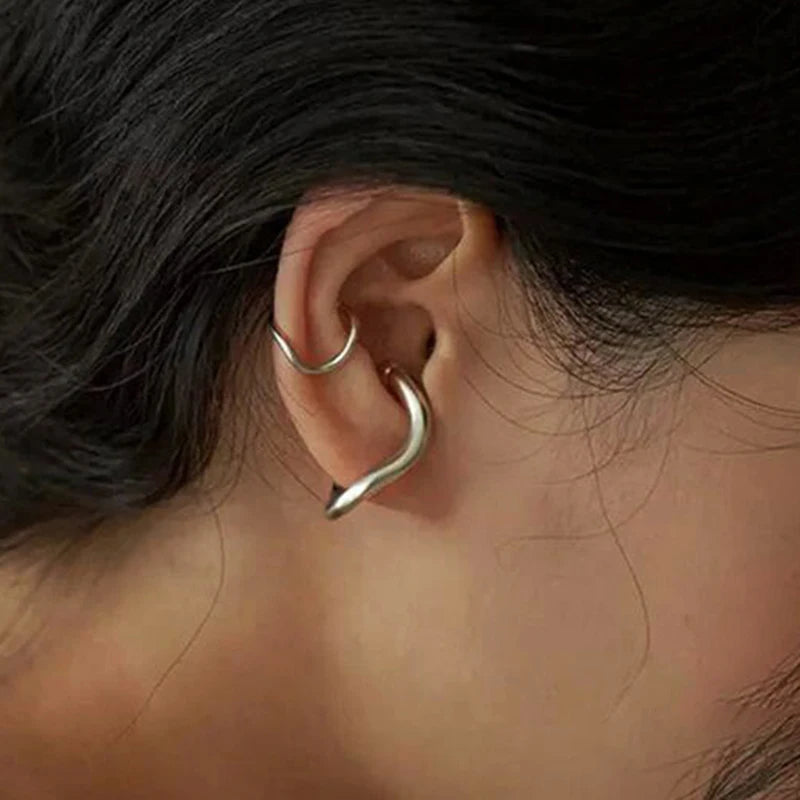Punk Style Non-Piercing Ear Cuff - Irregular Geometric Metal Fake Cartilage Earring