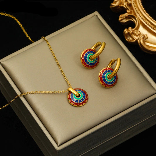 Vintage Flower Set | 316L Stainless Steel Waterproof Jewelry