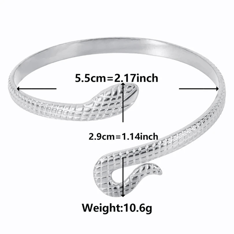 Snake Cuff – Handcrafted Stainless Steel Punk Bracelet for Women
