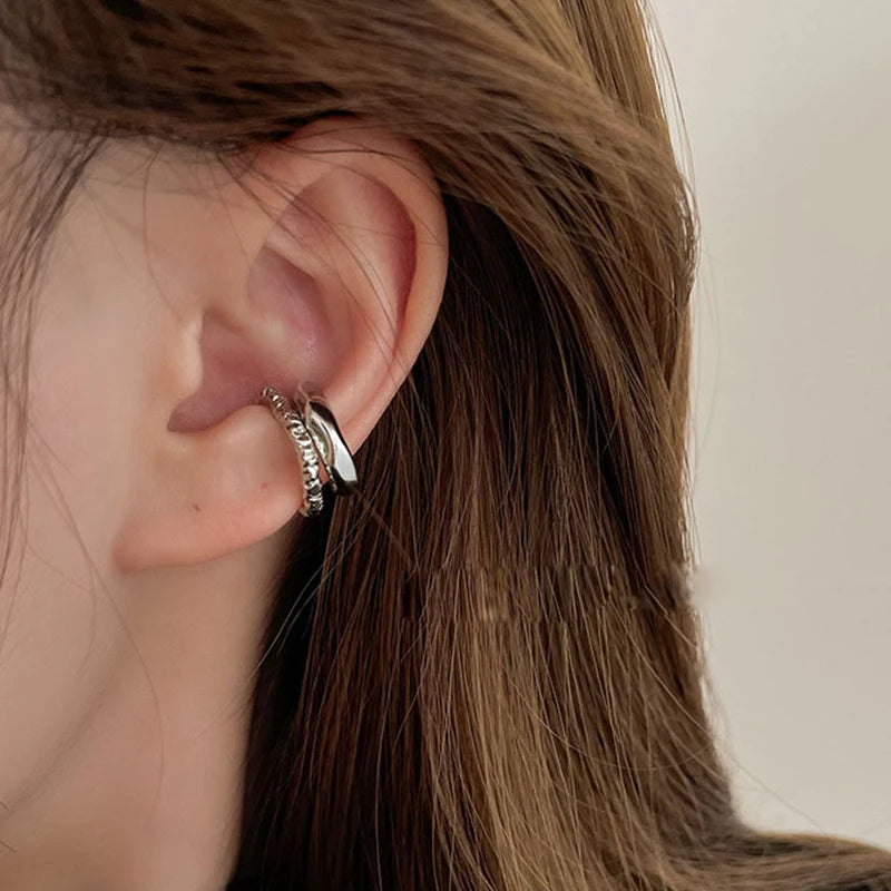 Punk Style Non-Piercing Ear Cuff - Irregular Geometric Metal Fake Cartilage Earring