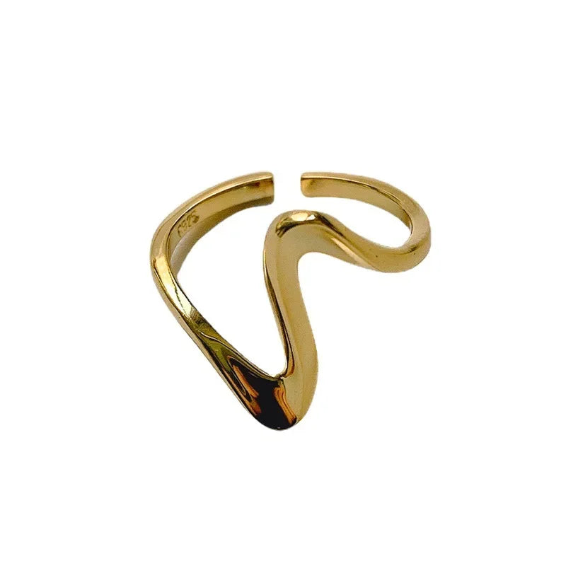 Stainless Steel Ripple Shine Ring
