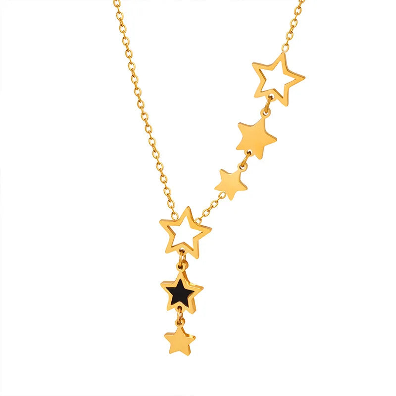Stainless Steel Noir Star Pendant