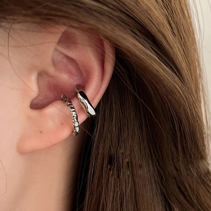Punk Style Non-Piercing Ear Cuff - Irregular Geometric Metal Fake Cartilage Earring