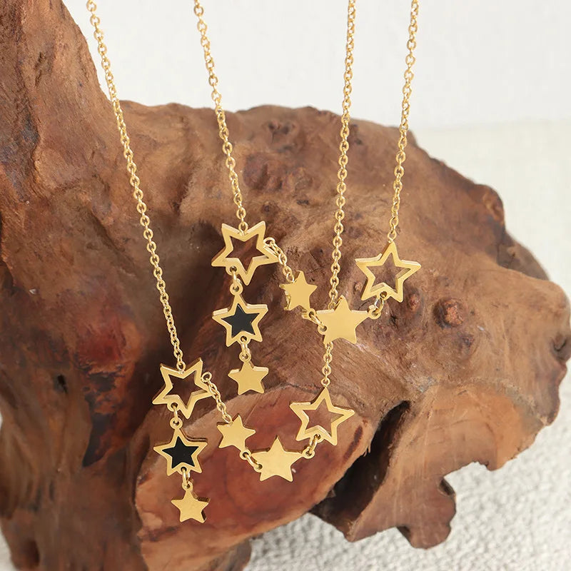 Stainless Steel Noir Star Pendant