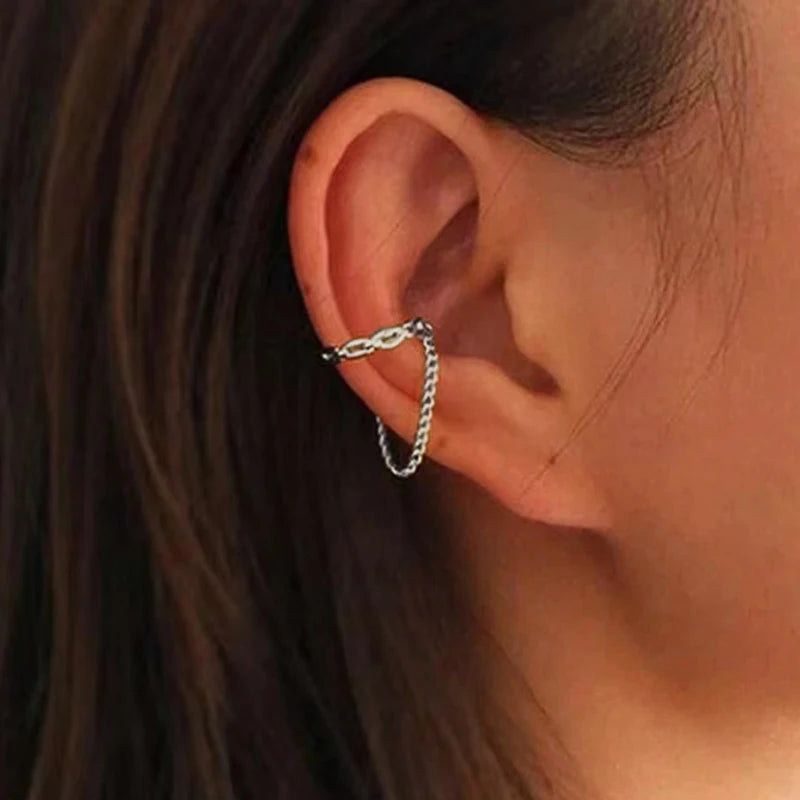 Punk Style Non-Piercing Ear Cuff - Irregular Geometric Metal Fake Cartilage Earring